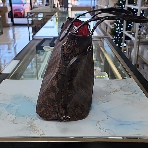 NEW Authentic Louis Vuitton Damier Ebene Neverfull PM Purse Bag Tote & Pouch - Picture 3 of 15